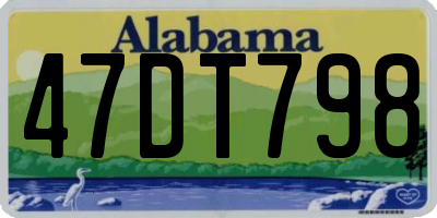 AL license plate 47DT798