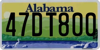 AL license plate 47DT800
