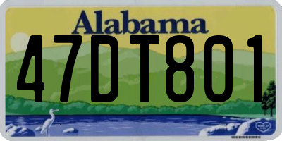 AL license plate 47DT801