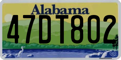 AL license plate 47DT802