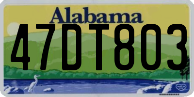 AL license plate 47DT803