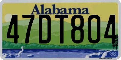 AL license plate 47DT804