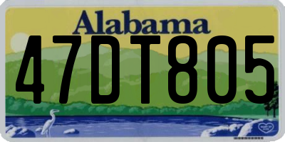 AL license plate 47DT805