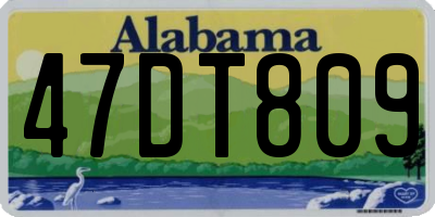 AL license plate 47DT809