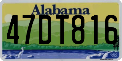 AL license plate 47DT816