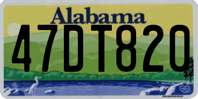 AL license plate 47DT820