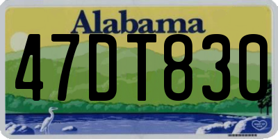 AL license plate 47DT830