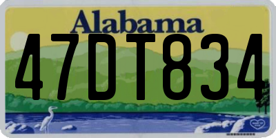 AL license plate 47DT834