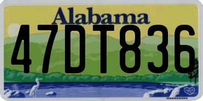 AL license plate 47DT836