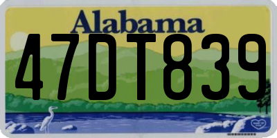 AL license plate 47DT839