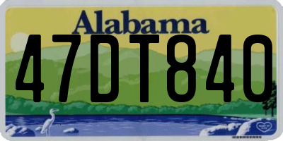 AL license plate 47DT840