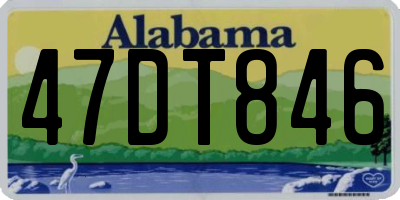 AL license plate 47DT846