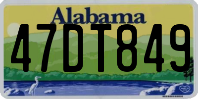 AL license plate 47DT849
