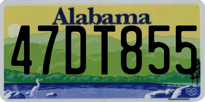 AL license plate 47DT855