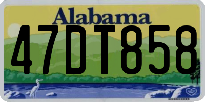AL license plate 47DT858