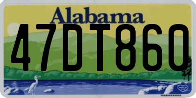 AL license plate 47DT860