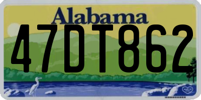AL license plate 47DT862