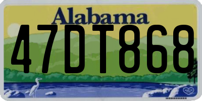 AL license plate 47DT868