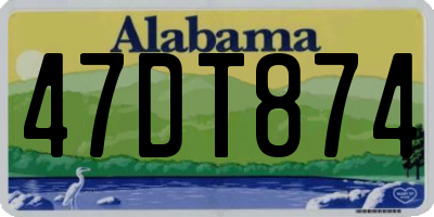 AL license plate 47DT874