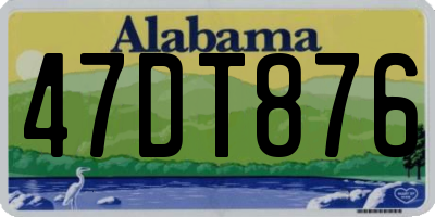 AL license plate 47DT876