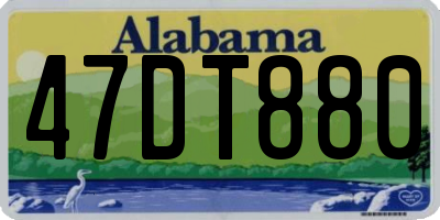 AL license plate 47DT880