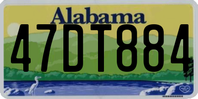 AL license plate 47DT884