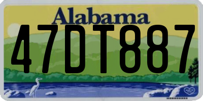 AL license plate 47DT887