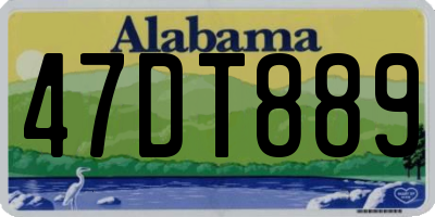 AL license plate 47DT889