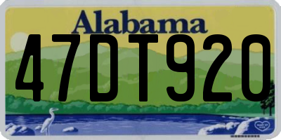 AL license plate 47DT920