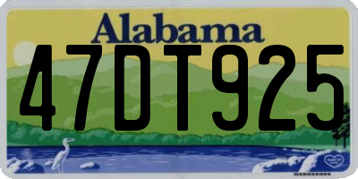 AL license plate 47DT925