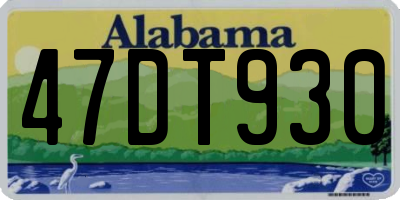 AL license plate 47DT930