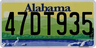 AL license plate 47DT935