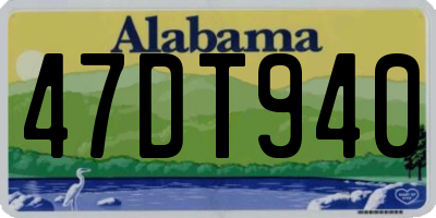 AL license plate 47DT940
