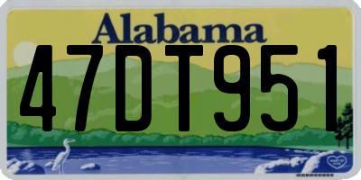 AL license plate 47DT951