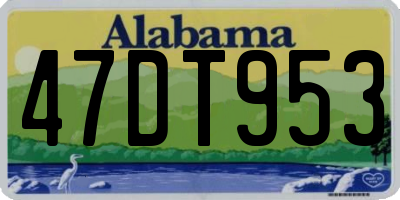 AL license plate 47DT953