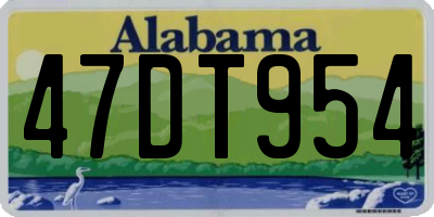 AL license plate 47DT954