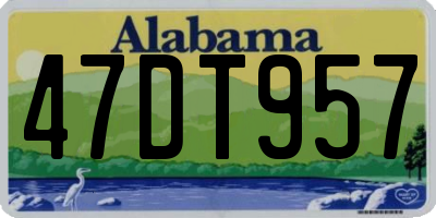 AL license plate 47DT957