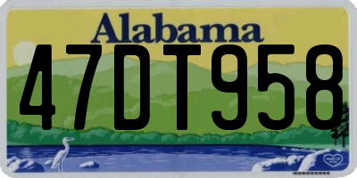 AL license plate 47DT958