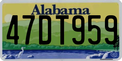 AL license plate 47DT959
