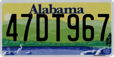 AL license plate 47DT967