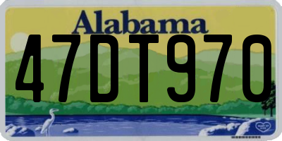 AL license plate 47DT970