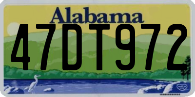 AL license plate 47DT972