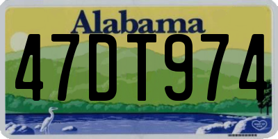 AL license plate 47DT974