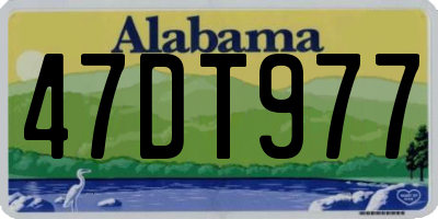 AL license plate 47DT977