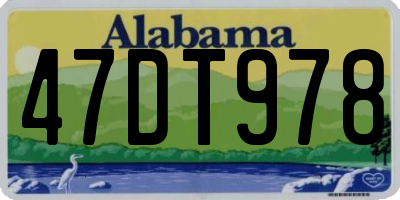 AL license plate 47DT978