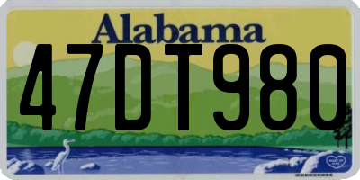 AL license plate 47DT980