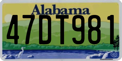 AL license plate 47DT981