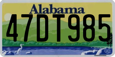AL license plate 47DT985