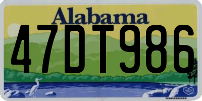 AL license plate 47DT986