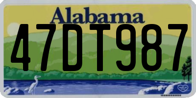 AL license plate 47DT987